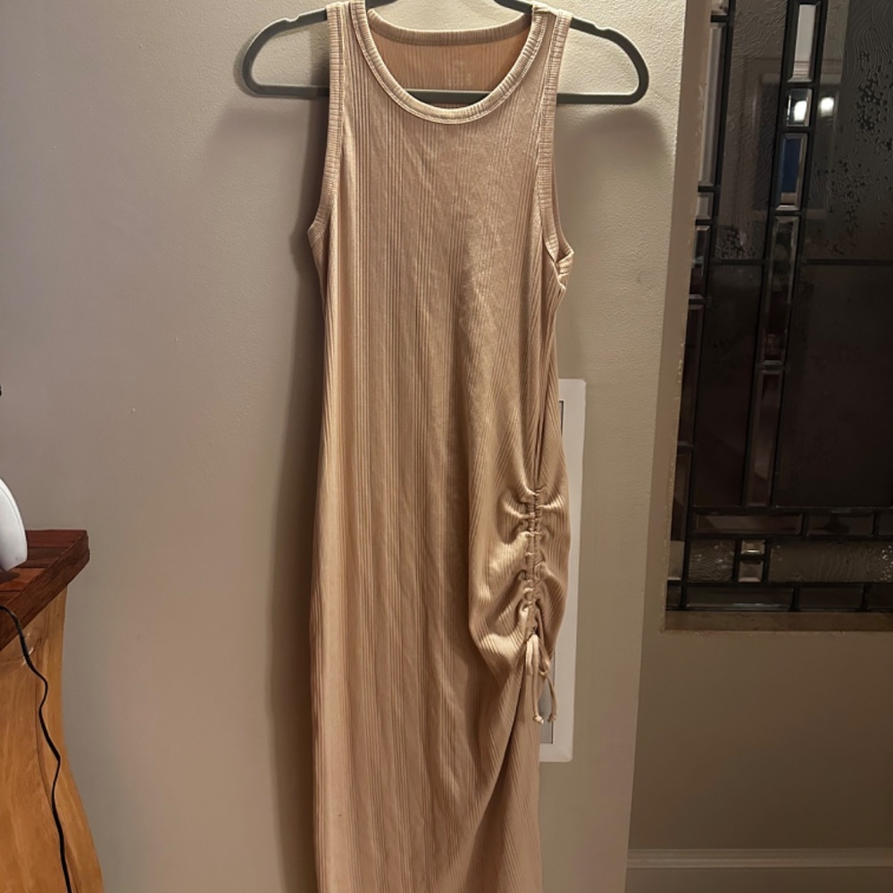 Aerie Ruched Ribbed Midi Dress - Picture 2 of 2